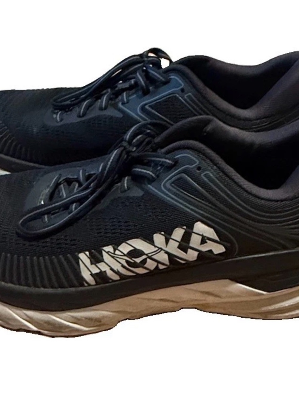 Hoka One One Bondi 7 Running Shoes Black White Men 9.5